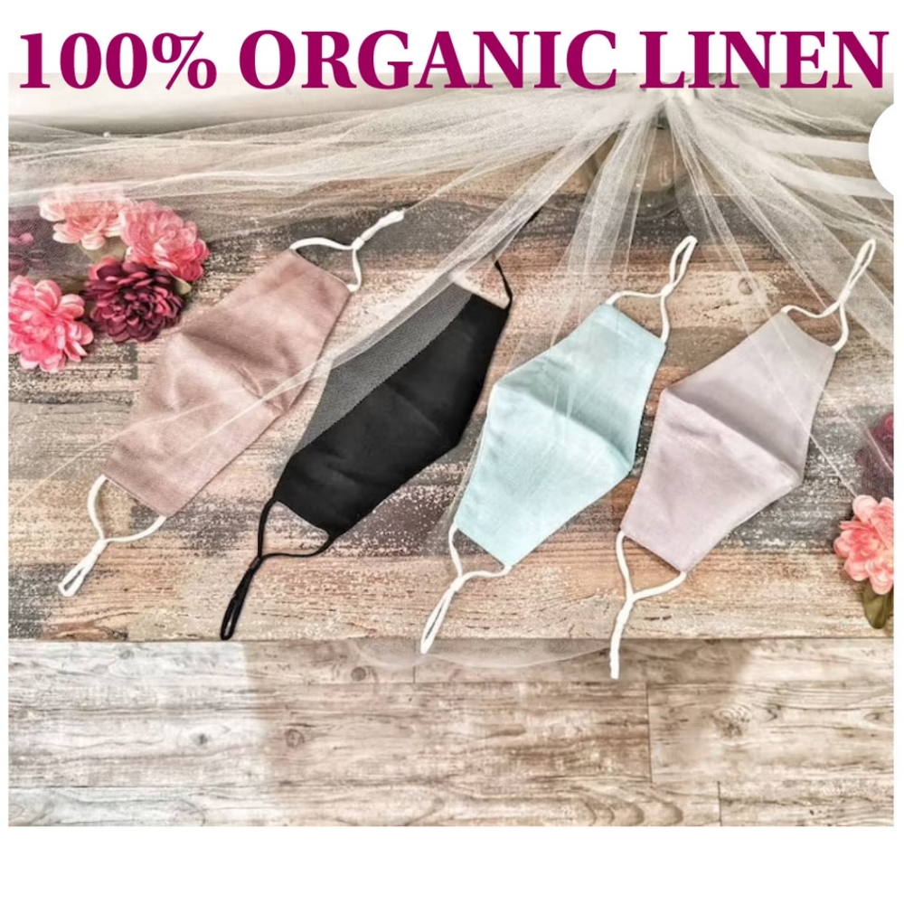 4/$20 Linen Face Mask | Reusable Face Masks - Picture 2 of 9